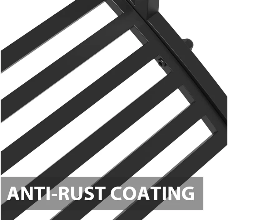 4 Ft Black Leaf Design Garden Metal Arch Bridge Backyard Iron Bridge Footbridge with Security Guardrail Backyard Decor