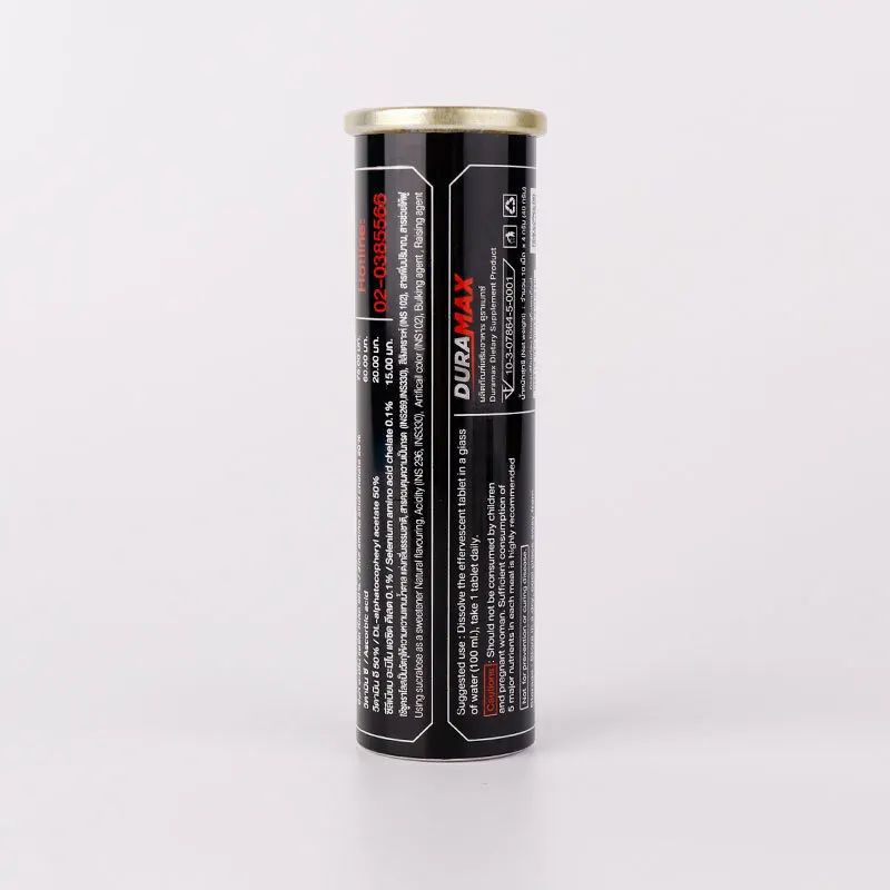 Custom Metal Food Grade Capsules Pill Vitamin C Tablet Child Proof Aluminum Effervescent Tube