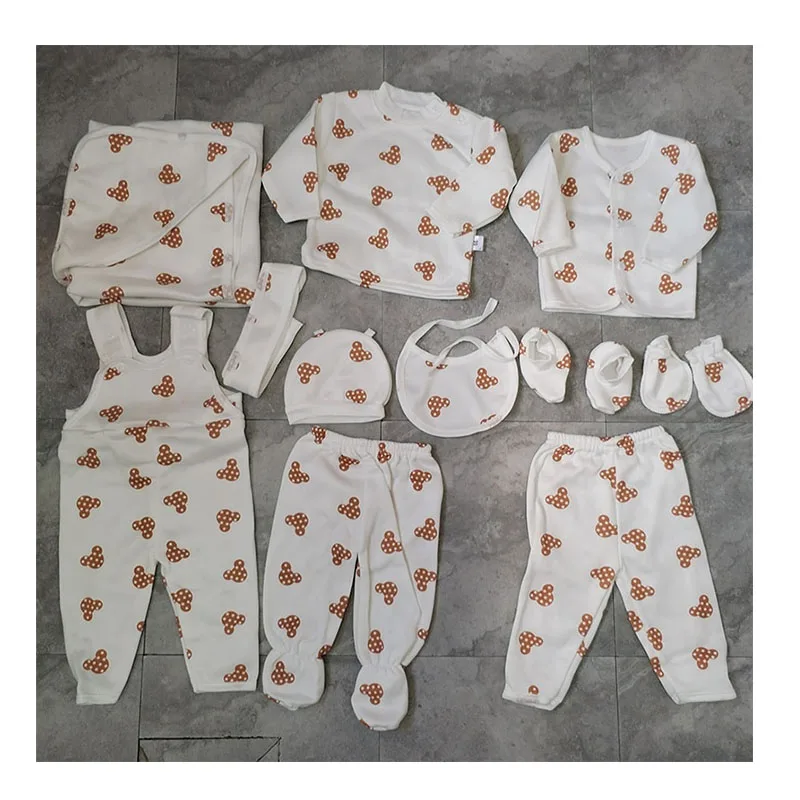 0-6M Newborn Layette Gift Set Bodysuits Pants for Baby Girl and Boy 11 Piece Essentials and Accessories Newborn Baby Clothes
