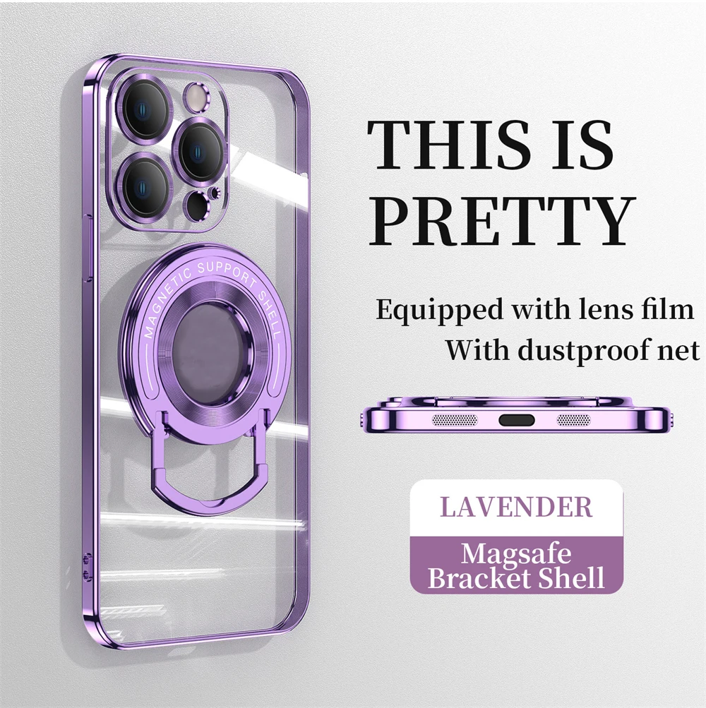 U Electroplate Phone Case for iphone 15 pro max phone Case silver color Shockproof Magsafe Phone Cover for iphone 15 15 pro