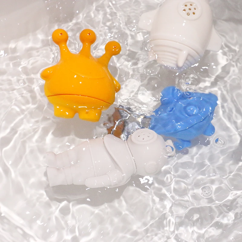 BPA free silicone water baby toys CE certificate kids bath toy sets soft suction water floating toddler bath toys kits