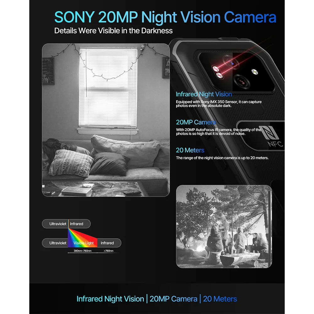 New X1 Pro Android 13 Rugged Smartphone Night Vision Camera Dual 4G Unlocked Waterproof Octa Core NFC LTE Display LCD Type Phone