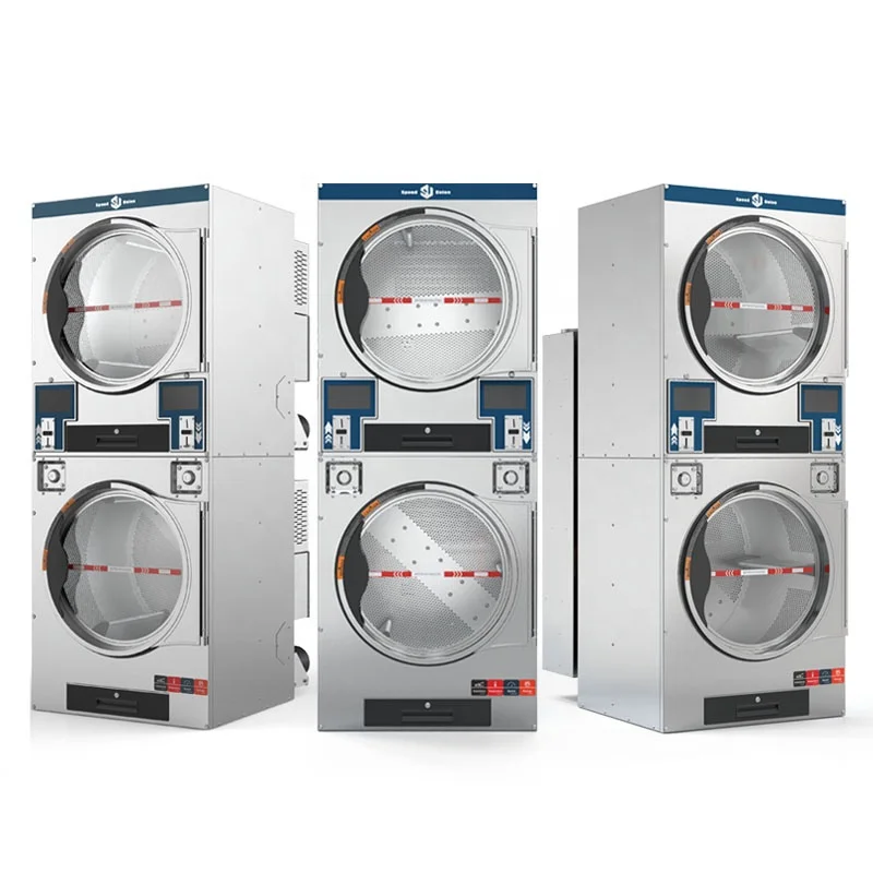 Cheap Price Washing Machine and multiple heating way Commercial  Laundry Stacked Dryer Automatic