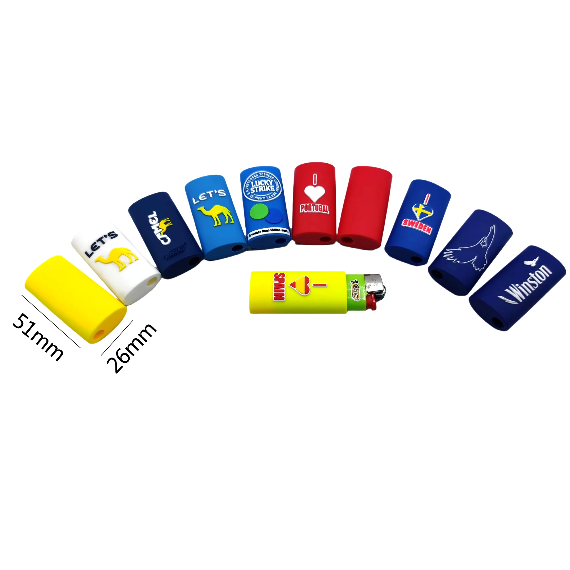 Factory Customized Lighter Smoking Accessories Portable Protective Gas Lighter Silicone Protect Cover Case Custom Printing Logo