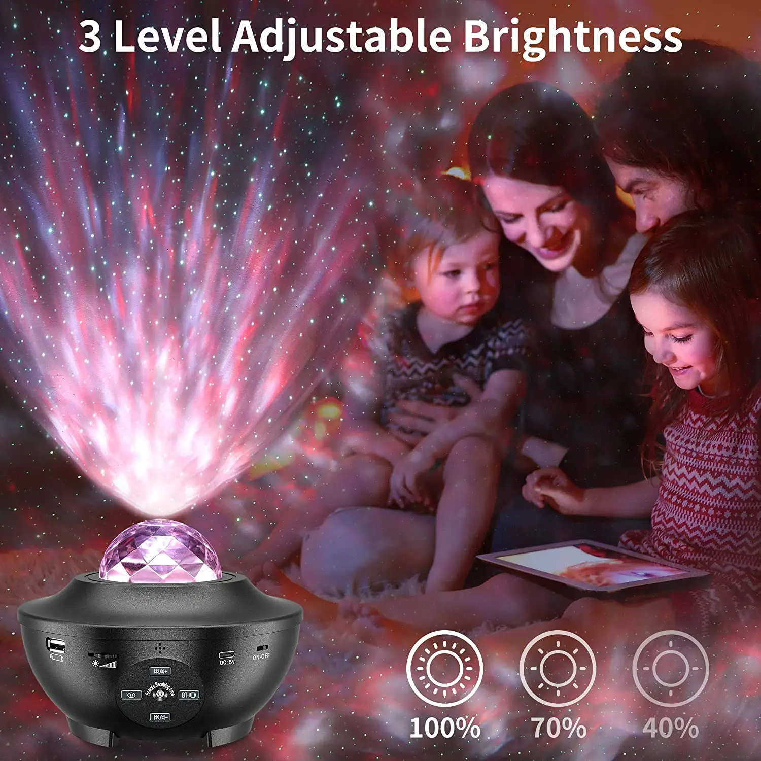 2021 Laser Star Light Night Baby Projector RGB LED Ster Music BT Lamp Work with Remote Starry USB Projector