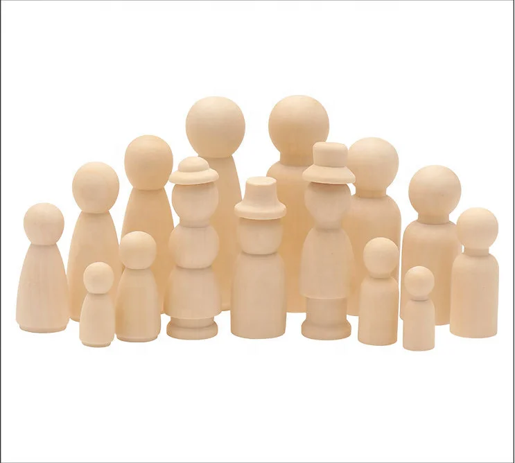 Natural Color Paint Set for kid DIY Unfinished Peg Doll