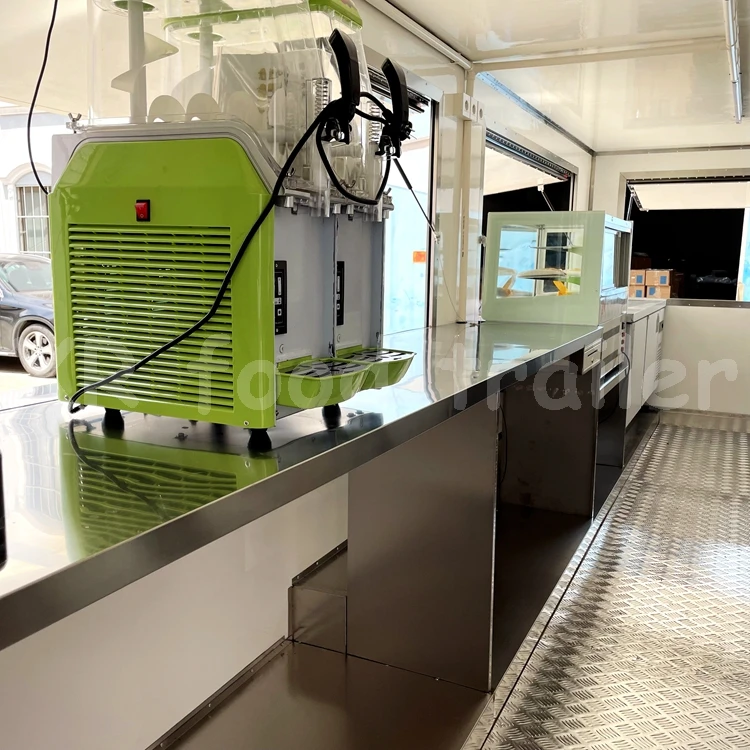 Street Container Restaurant Restaurant Equipment Food Truck Airstream Food Trailer Mobile Burger Food Truck Van Stainless Steel