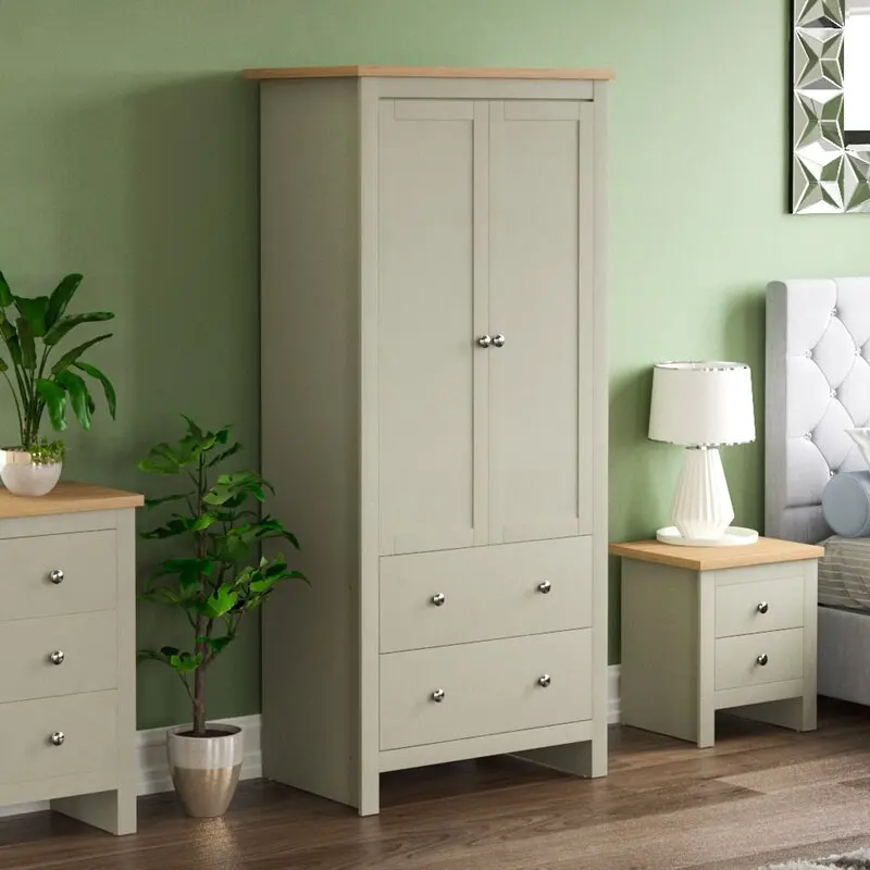 Cheap 2 Door 3 Drawer Wardrobe Closet Armoire Storage Cabinet Bedroom Furniture Armoire Closet Wardrobe