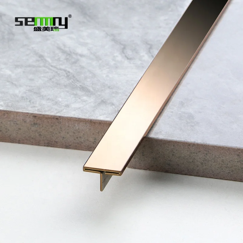 Factory Wholesale Hot Sale T Shape Stainless Steel Tile Trim Modern Style 304 Grade Ceramic Tile Profile