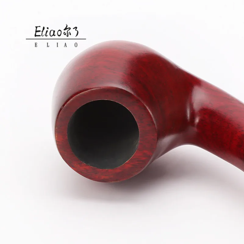 Erliao Classic Red Sandalwood Pipe Tobacco Smoking Add Circle Wood Grain High quality Smoking Pipe