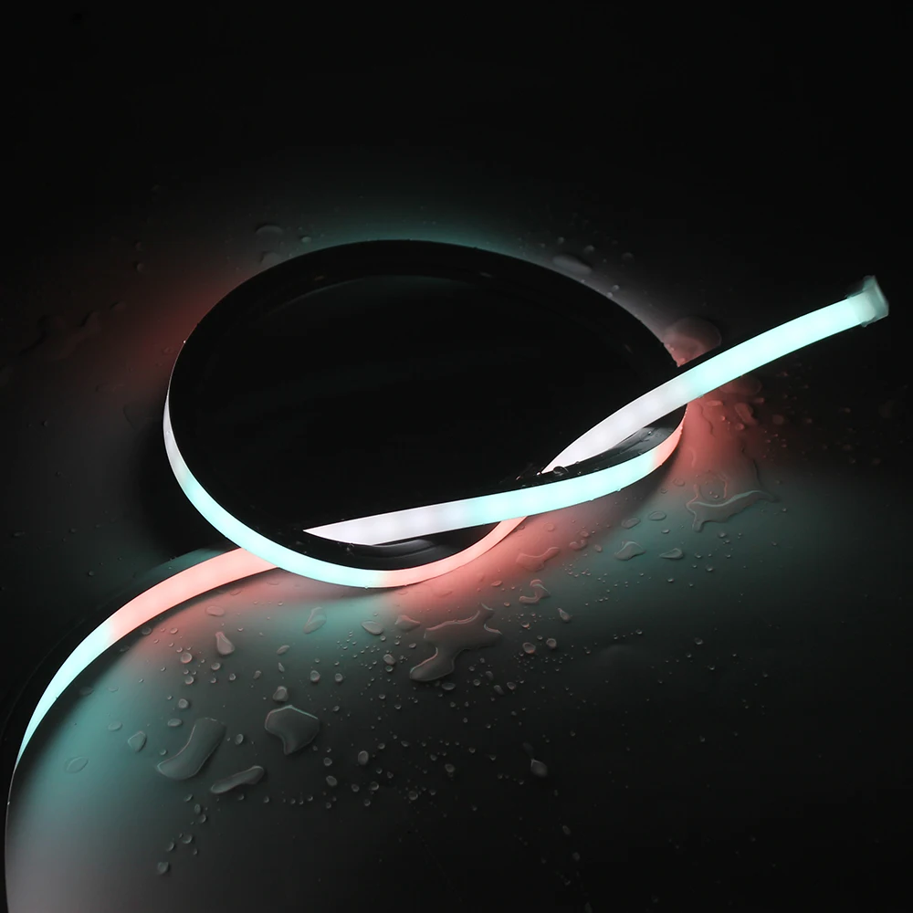 Addressable Pixel 12V Flexible Waterproof IP68 2835 5050 RGB RGBW Silicone Flex LED Neon Strip Light for outdoor usage