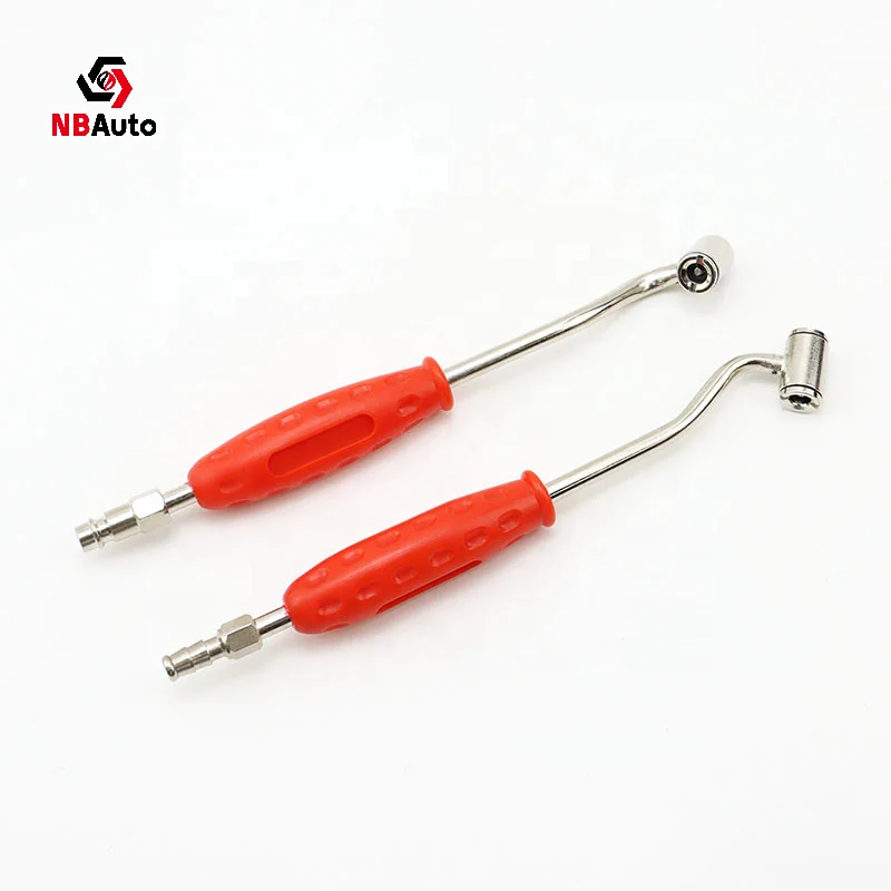 Red Rubber Handle Tire  Inflation Tool AC36-A Metal American Inflatable Connecting Rod With 270mm Long Snap-on Tire Air Chuck