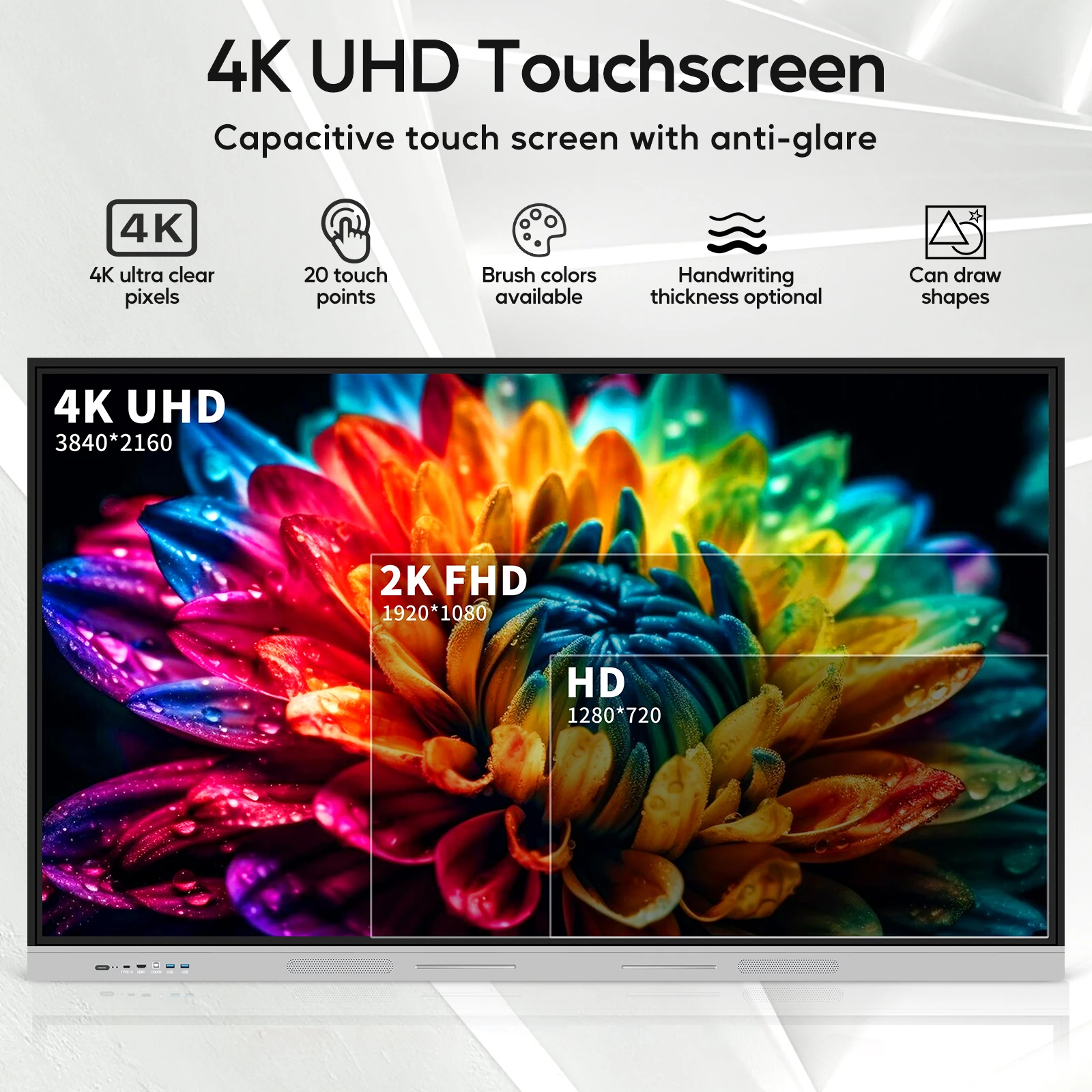 55 65 75 85 86 100 110 Inch Interactive Flat Panel 4K Lcd Touch Screen Digital Interactive Smart Boards For Schools Teaching