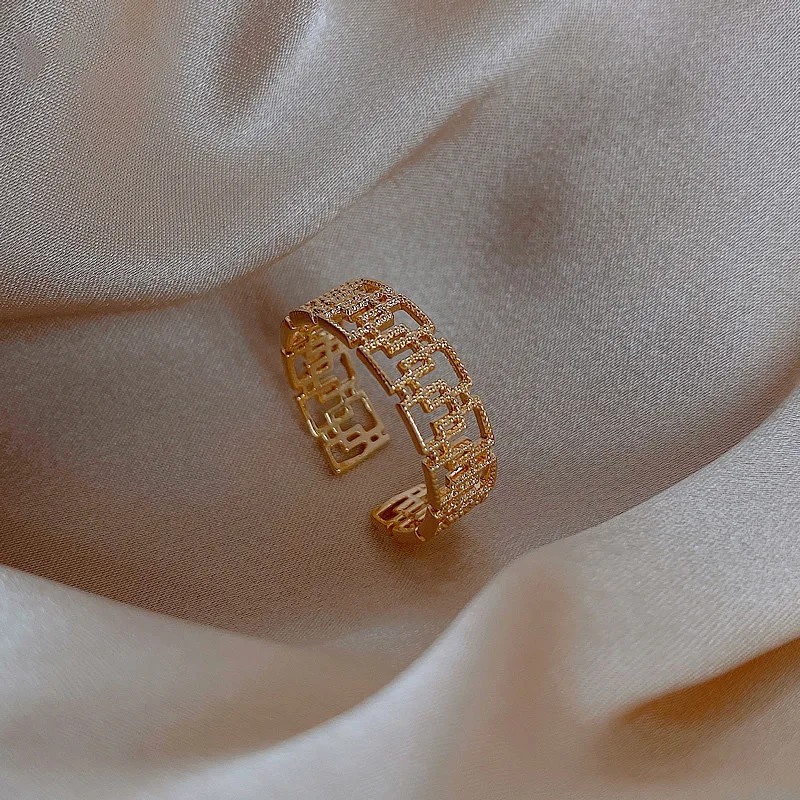2022 fashion open metal hollow ring