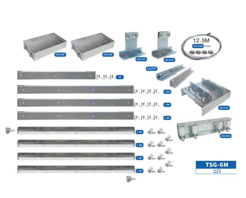 Telescopic Sliding Door Full Kit Bottom mounting for 2 3 Doors Sliding Telescopic Door Kits Zinc Plated