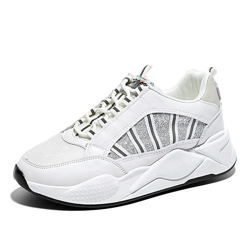 Низкая цена Высокое качество толстая подошва тонкие дышащие старые туфли белые шнуровка студенческие кроссовки