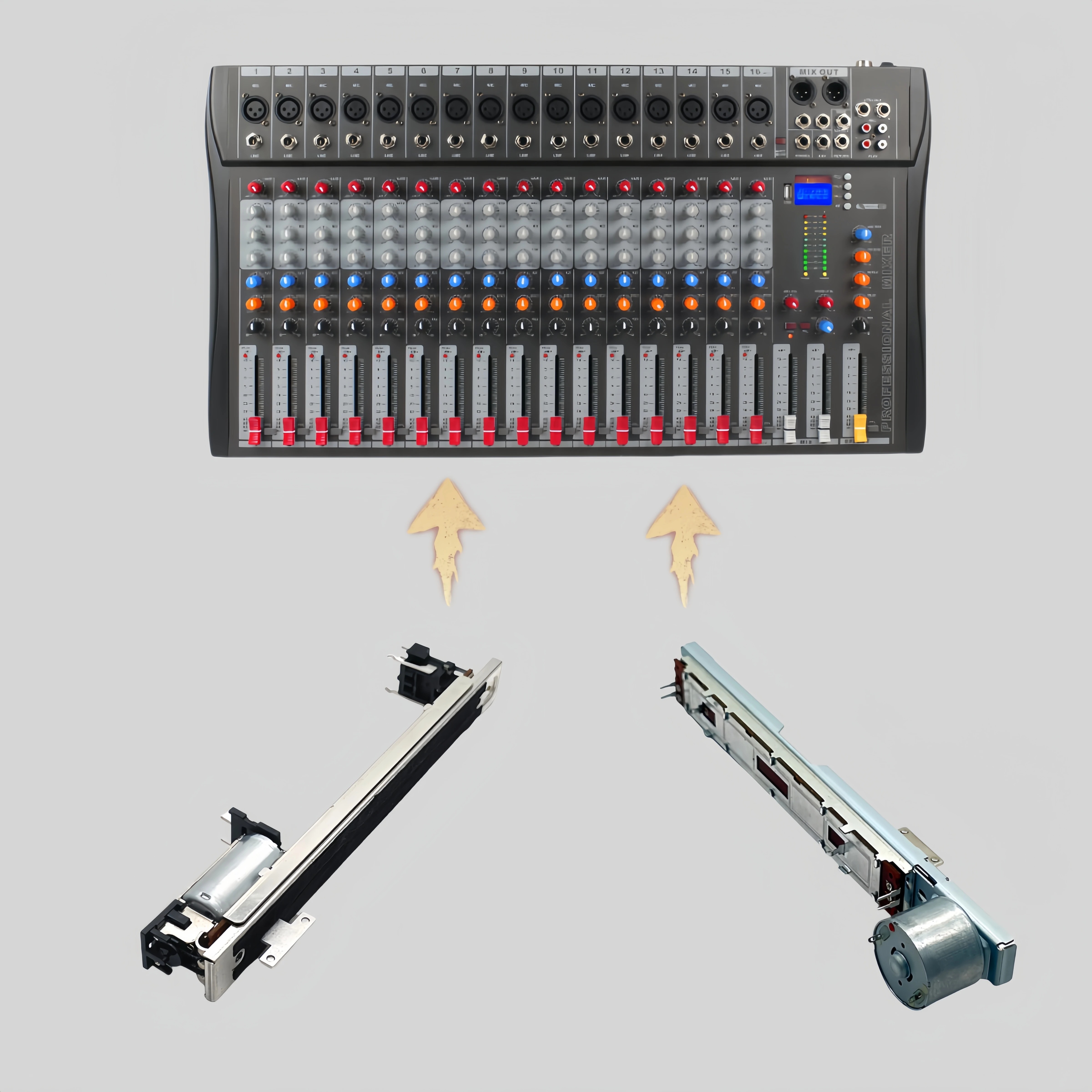 Sliding Potentiometer X32 Yamaha Mixer 10cm 100mm Mixer Fader B10K Dual Channel Straight Slide Potentiometer B103