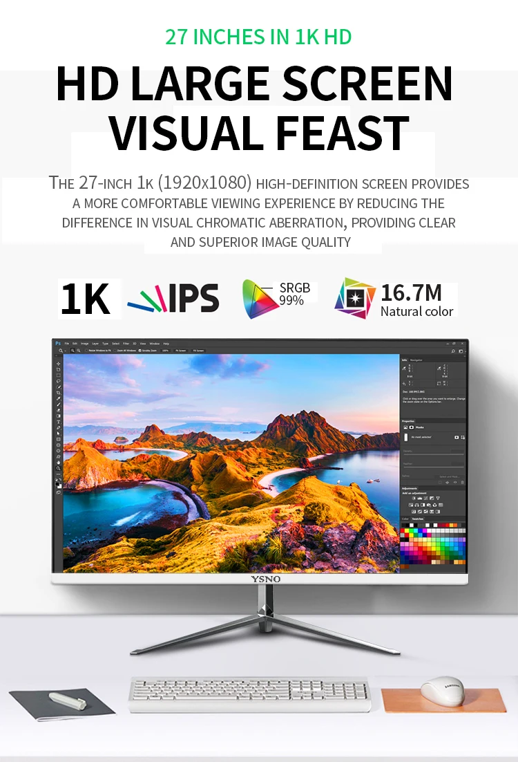 Anti Blue Light Gaming Monitors 24 27 inch 75hz 144hz Lcd Monitors Computer