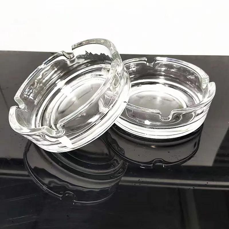 Wholesale Factory Cheap Price Round Transparent Smoke Ashtray Home Decor Smoking Accessories Clear Glass Ashtray