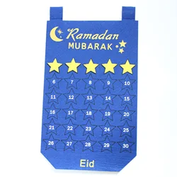 2022 Ramadan Mubarak Gift Home Decoration Muslim Ramadan Advent Fabric Wall Calendar