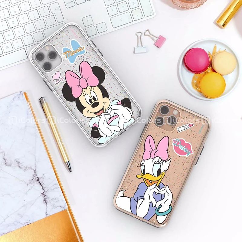 
Clear glitter mobile back cover glittering phone case with winding 