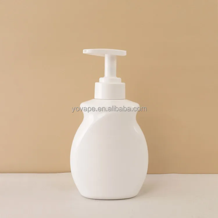 European unique design dispensing body wash 300ml 10 oz 10oz shampoo shower Gel hair white lotion pump spray plastic bottle