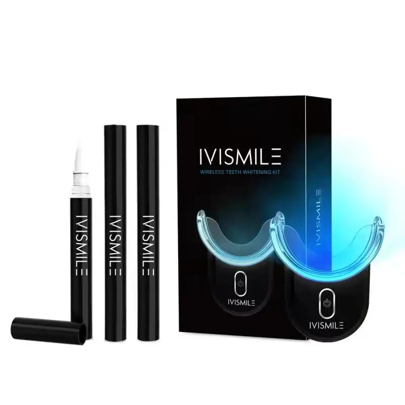 IVISMILE Private Logo Wireless Rechargeable Dental Bleaching Gel Pen UV Light Home Use Teeth Whitening Led Kit