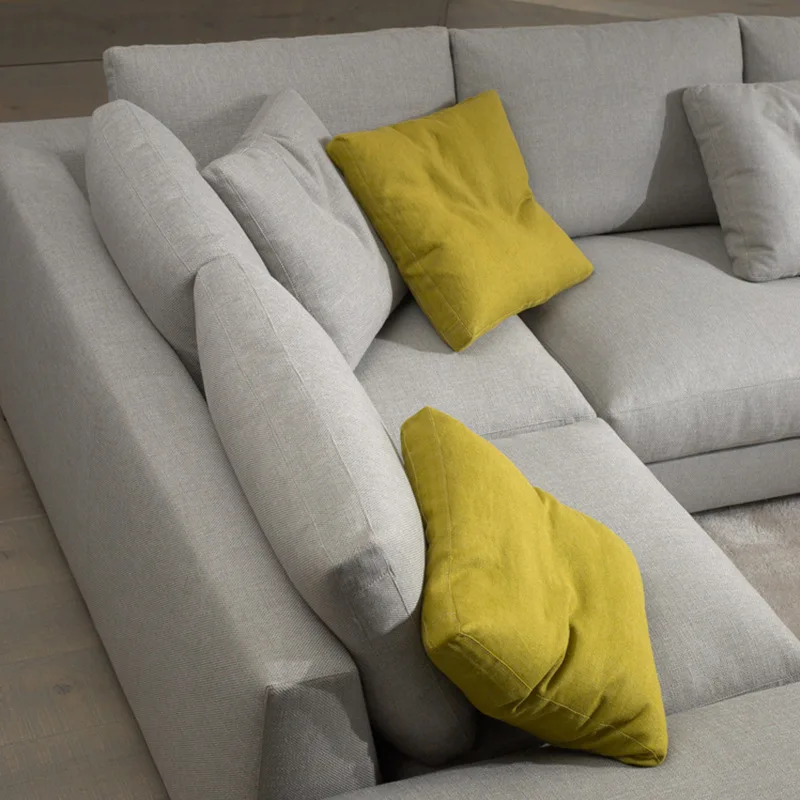 Modern Style Minimalis Salon Fabric Sectional L Couch Living Room Sofas Set Home Furniture