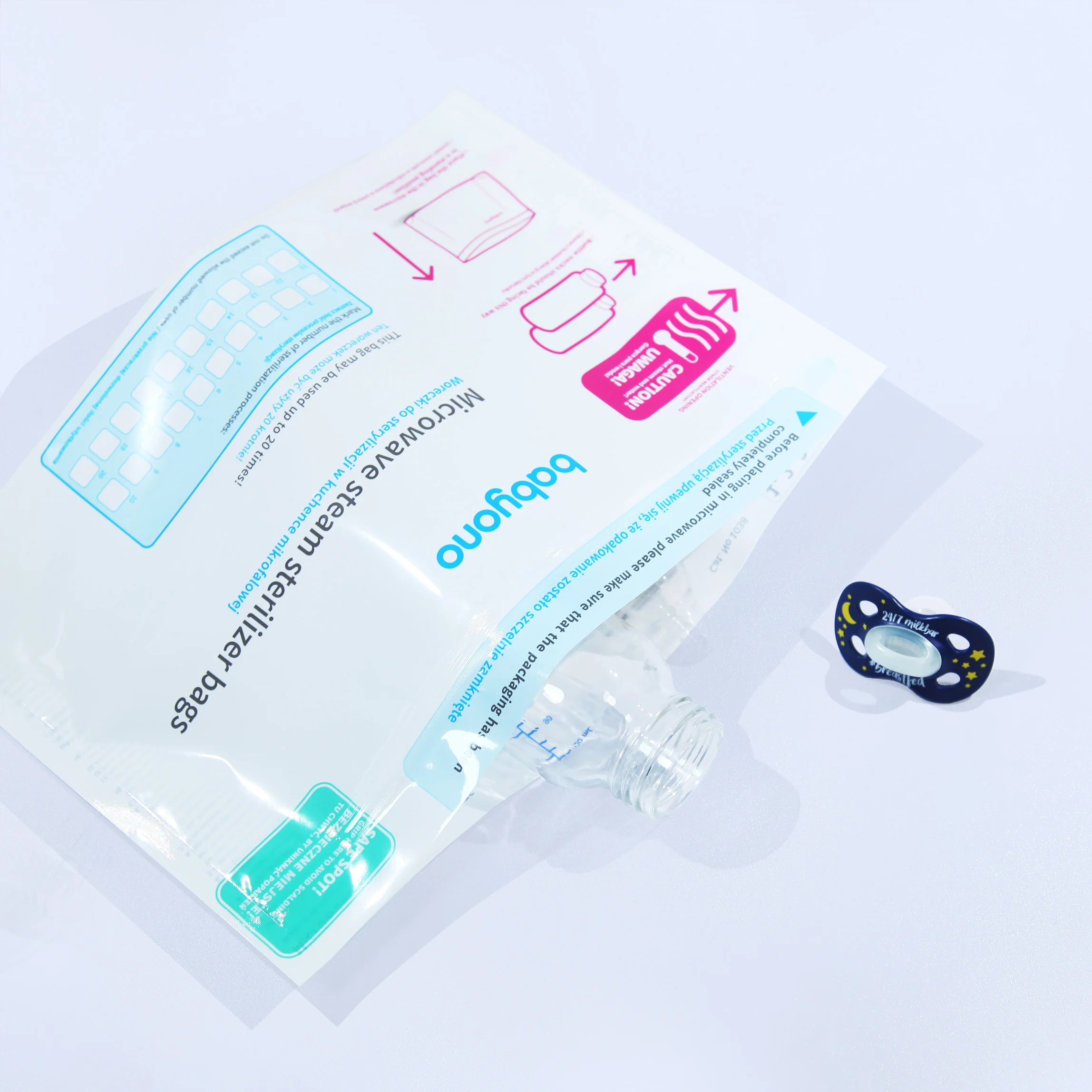 Reusable Microwave Sterilizer Bag for feeding parts on the trip