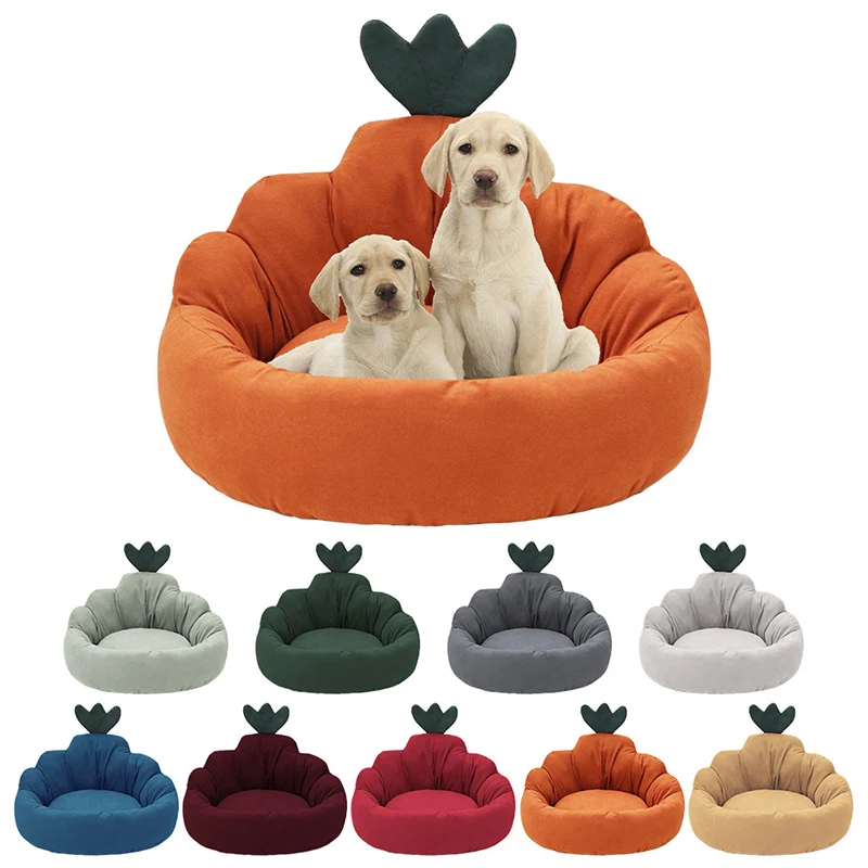 Custom Warm Cute Waterproof Washable Pet Sofa Bed Cushion Universal For All Seasons Pumpkin Shaped Dog Pet Bed Cushion