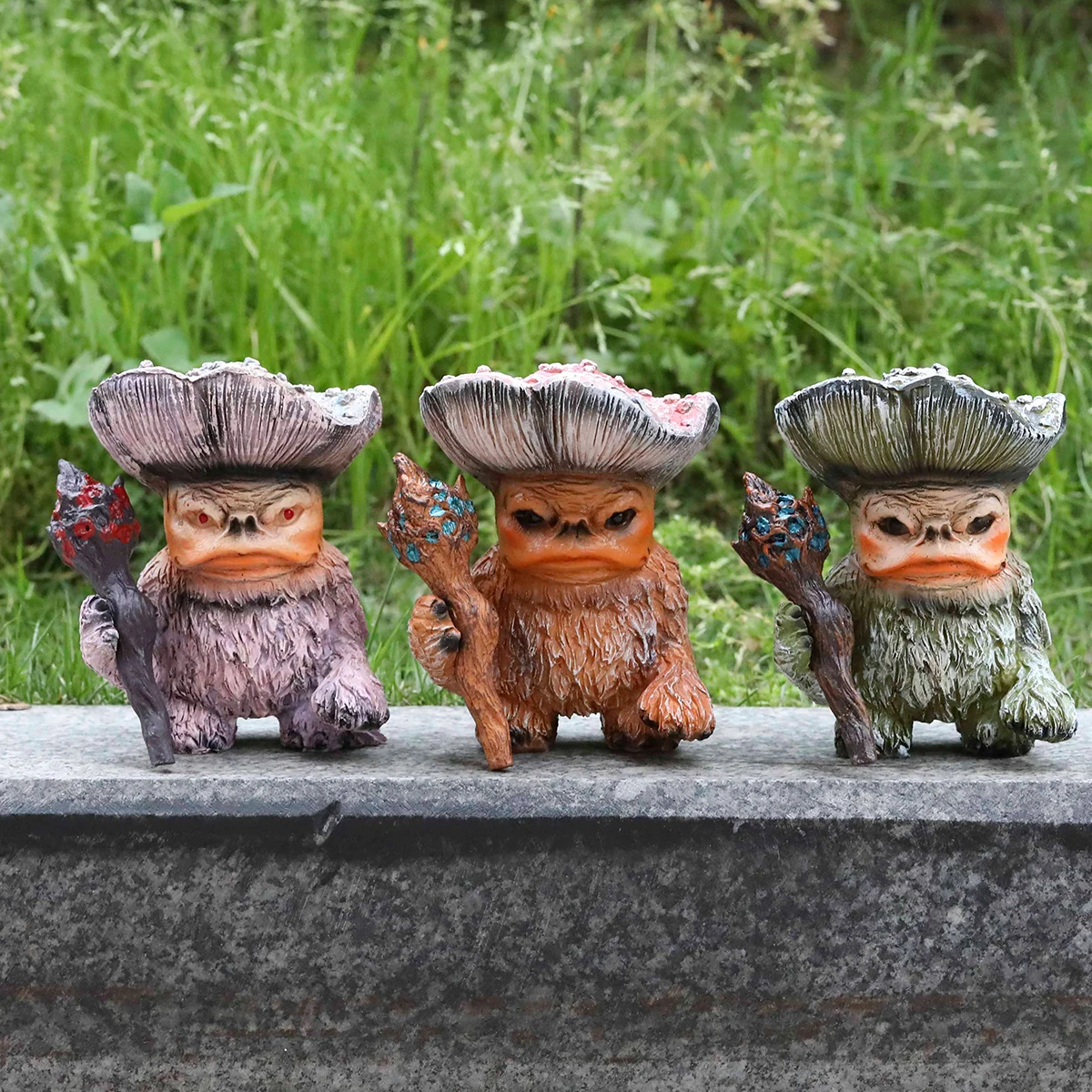 Outdoor Cartoon Mushroom Monster Elf Shaman Troll resin crafts garden decorations gardening decorations