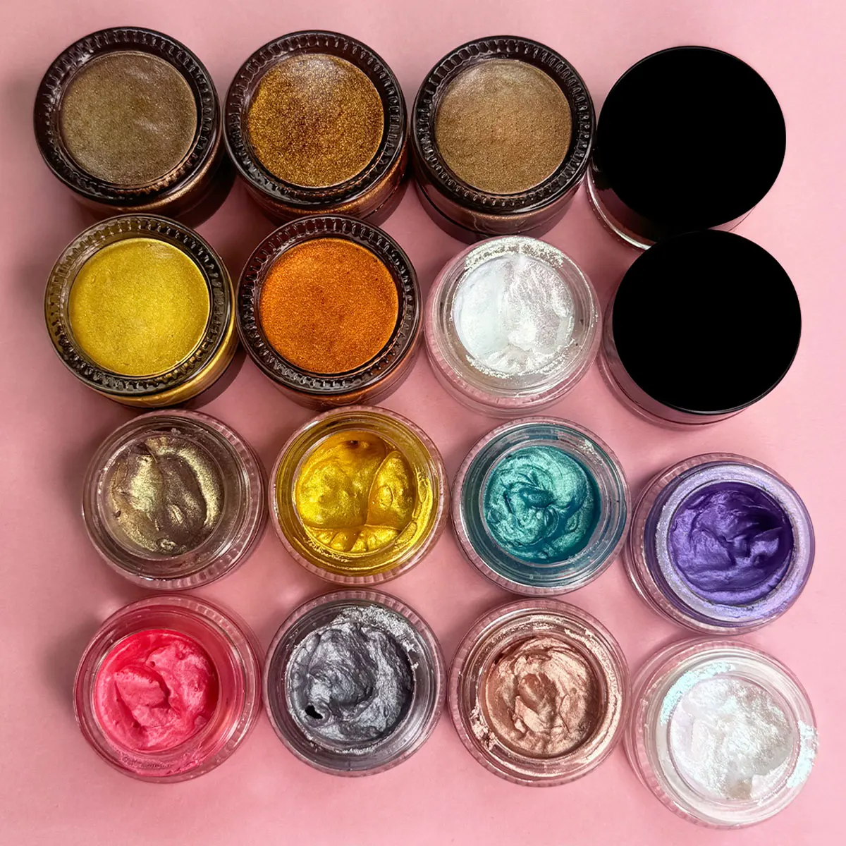 Custom logo makeup cream eye shadow long lasting waterproof high pigment shimmer glitter metallic eyeshadow