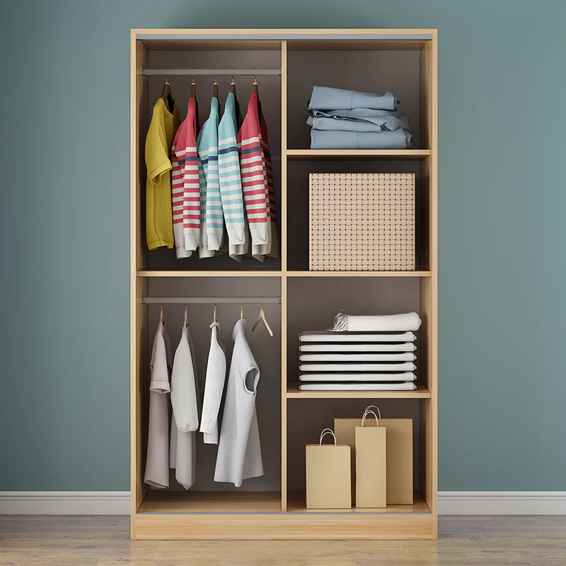 Eenvoudige massief houten zwarte walnoten garderobekast van vloer tot plafond met een breedte van 140 cm