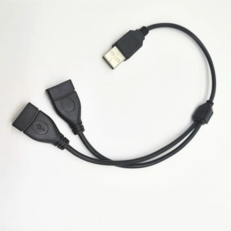 USB 2.0 A Male  plug to 2 dual USB A Female Y splitter Hub Adapter USB splitter power charging cable
