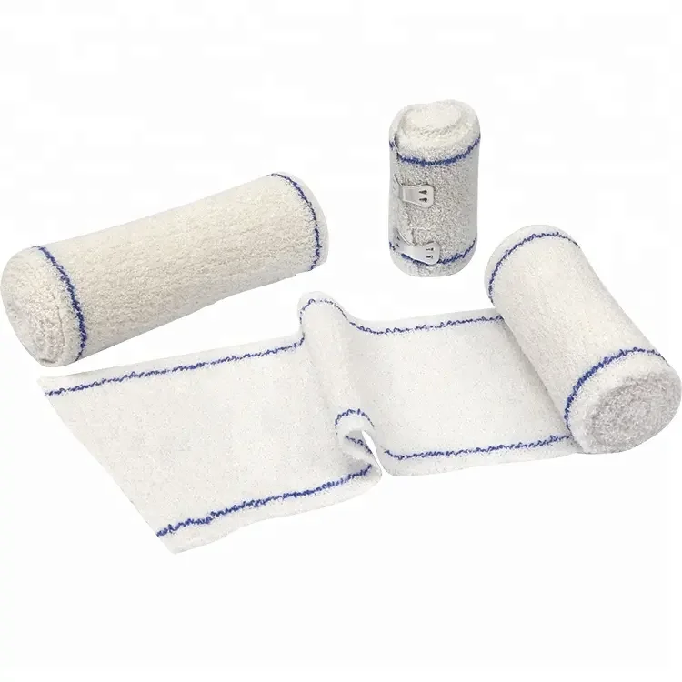 Anthrive Factory Wholesale Spandex Cotton Crepe Bandage Bleached Elastic Crepe Bandage With Aluminum Clip