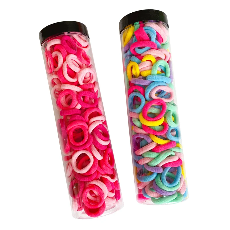 Wholesale of 100 cans Korean sweet girl hair rings, colored nylon high elastic headbands, seamless rubber band headwear