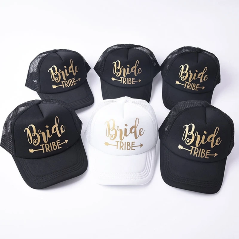 Невесты Snapback Кепка-тракер Кепка с сеточкой и золотыми буквами стрелка Свадебные бейсбольные кепки