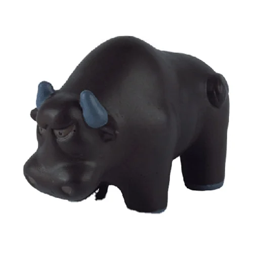 High Density Promotional Customized LOGO PU Foam Wall Street Bull Cow Shaped Anti Stress Ball Squeeze Ball