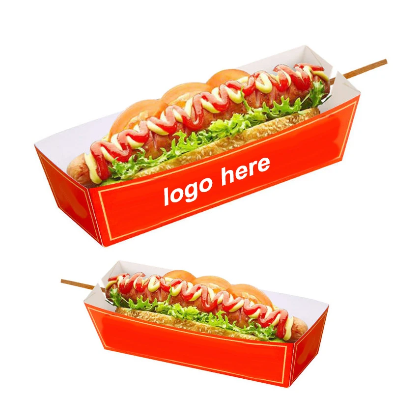 wholesale custom logo food box hot dog paper tray Takeout box Cheese stick Sushi Packaging Box Kraft Paper Food Packing