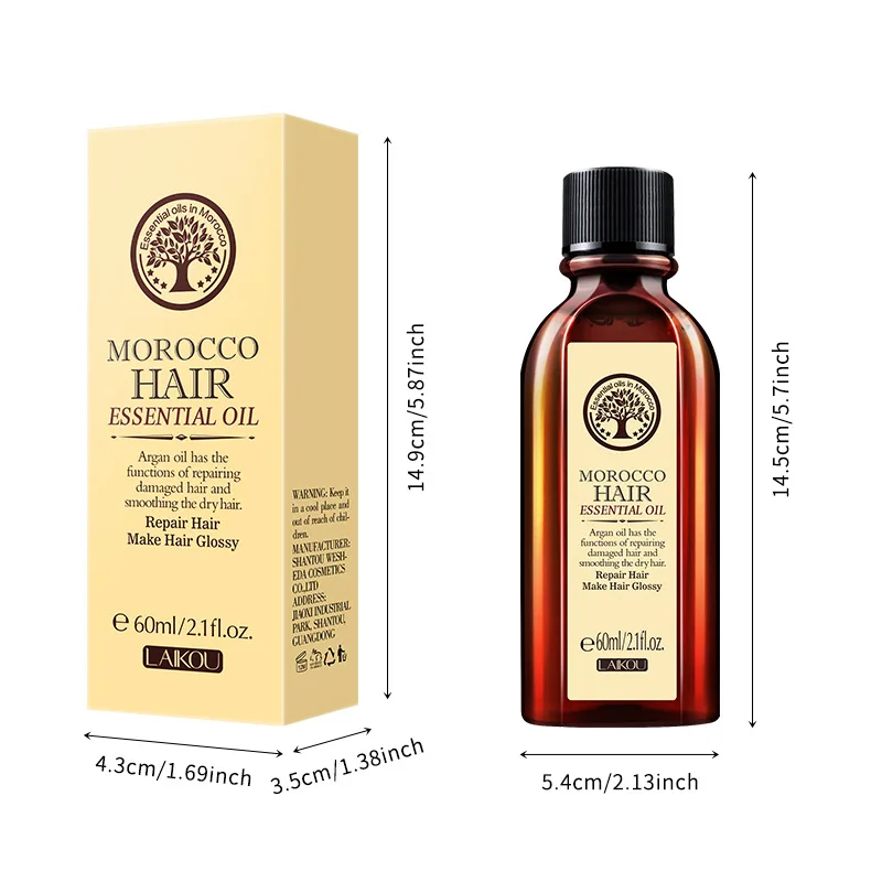 Moroccan hair care essential oil 60ml, smooth, dry, and frizzy, no wash hair conditioner hair care products