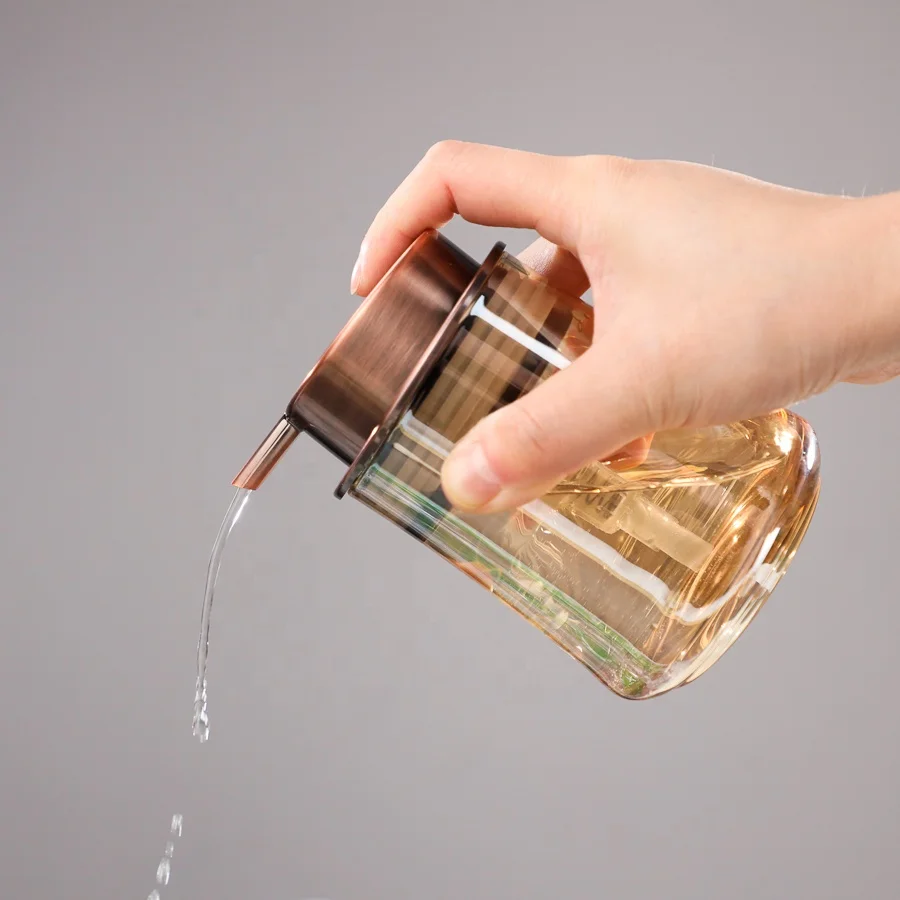 Wide Mouth 10oz 300ml Brown Glass Soap Dispenser With Press Lotion Pump For Hotel Shampoo Shower Gel Packing