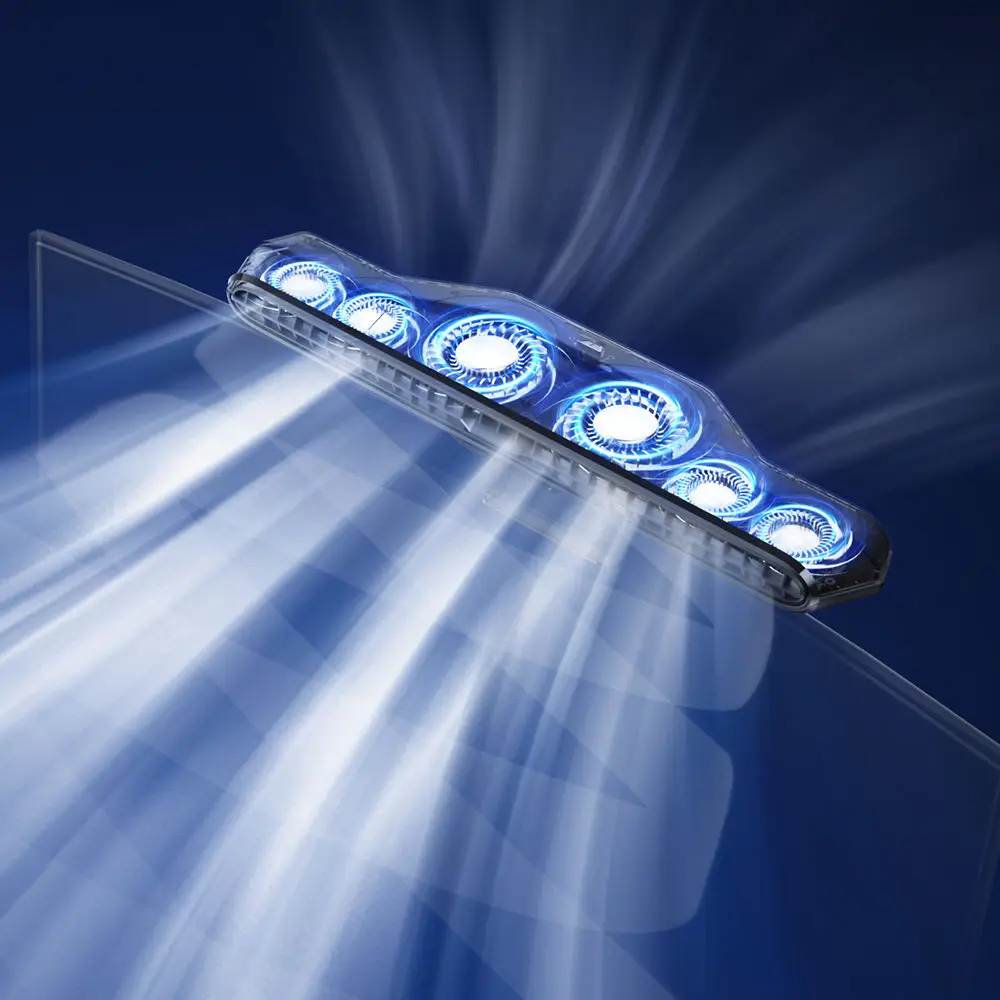 New Bladeless Clip On Computer Monitor Fan 3 Speeds Desktop Table Cooling Fan Adjustable Clamp PC Laptop Personal Cooling Fan