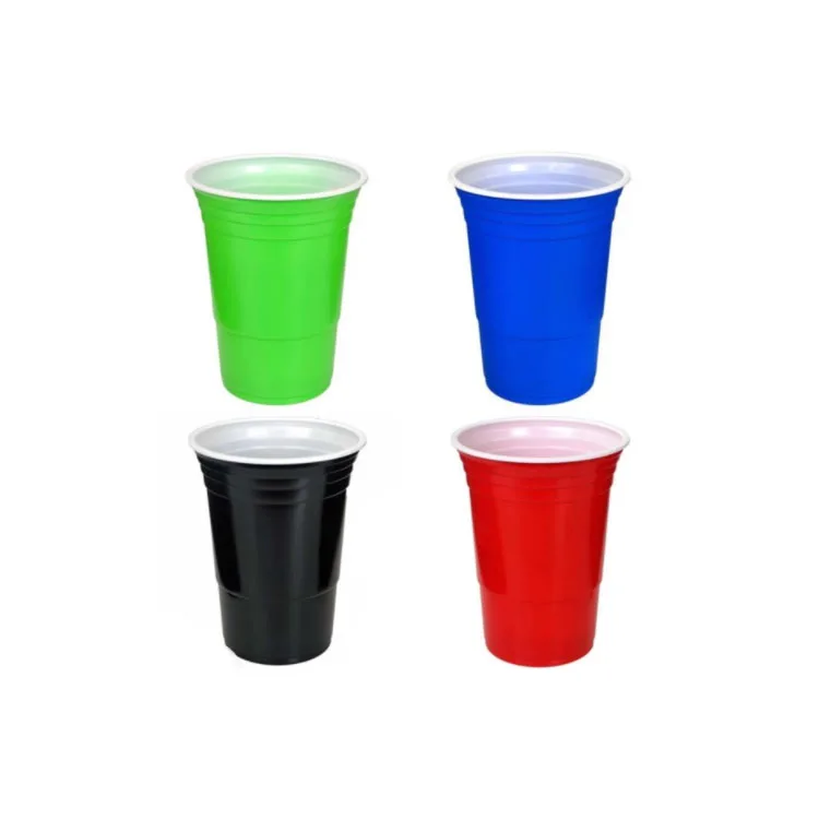 Juice Cup Clear Custom Plastic Disposable Custom Wholesale Party 16oz Black PS Beer Cup 10g 1000pcs 16OZ/510ML