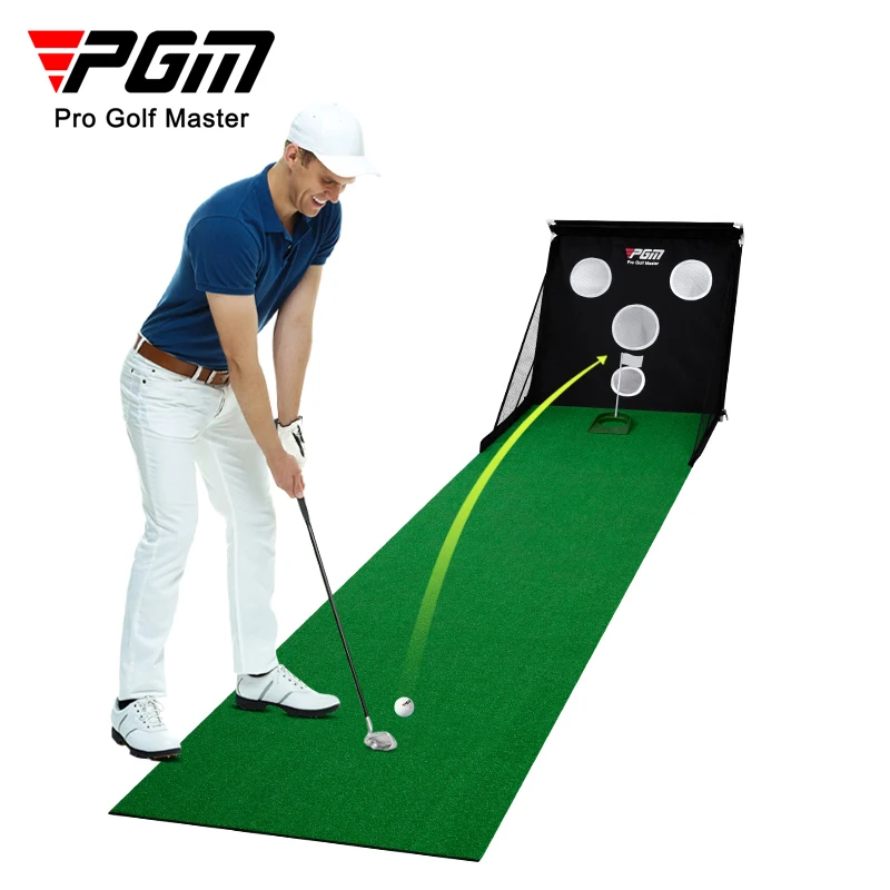 PGM TL033 3M golf practice putting mat portable 2 in 1 golf chipping net and mat