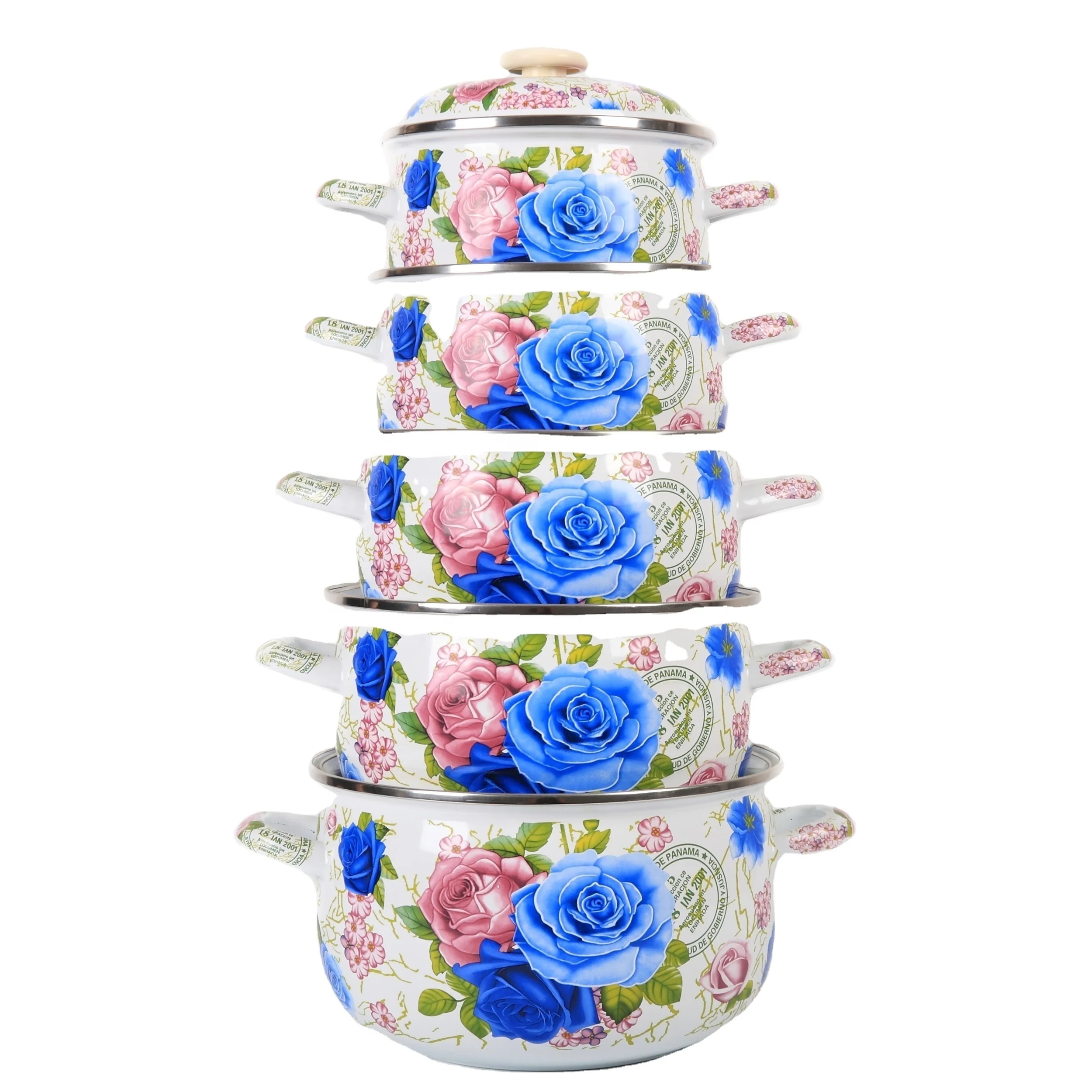 enamel on steel kitchen wares set cooking utensil colorful cookware set cooking pot sets