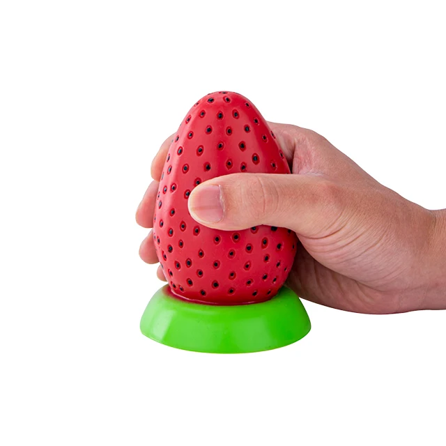 Suction Cup Strawberry Dildo Male Butt Plug Female G-Spot Stimulator Sex Toy Anal Expansion
