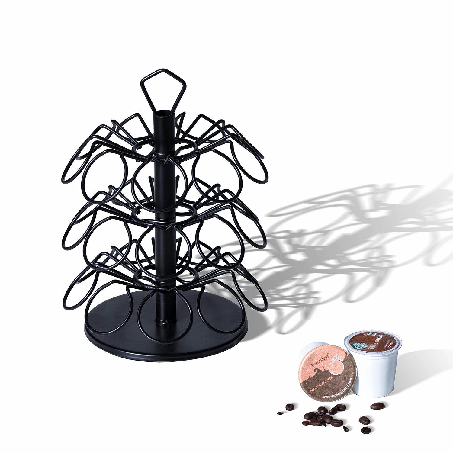 27-Capacity K-Cup Organizer 3-Layer Iron Coffee Pod Stand Holder Kitchen Storage Box Packed Customizable Design for Home Use