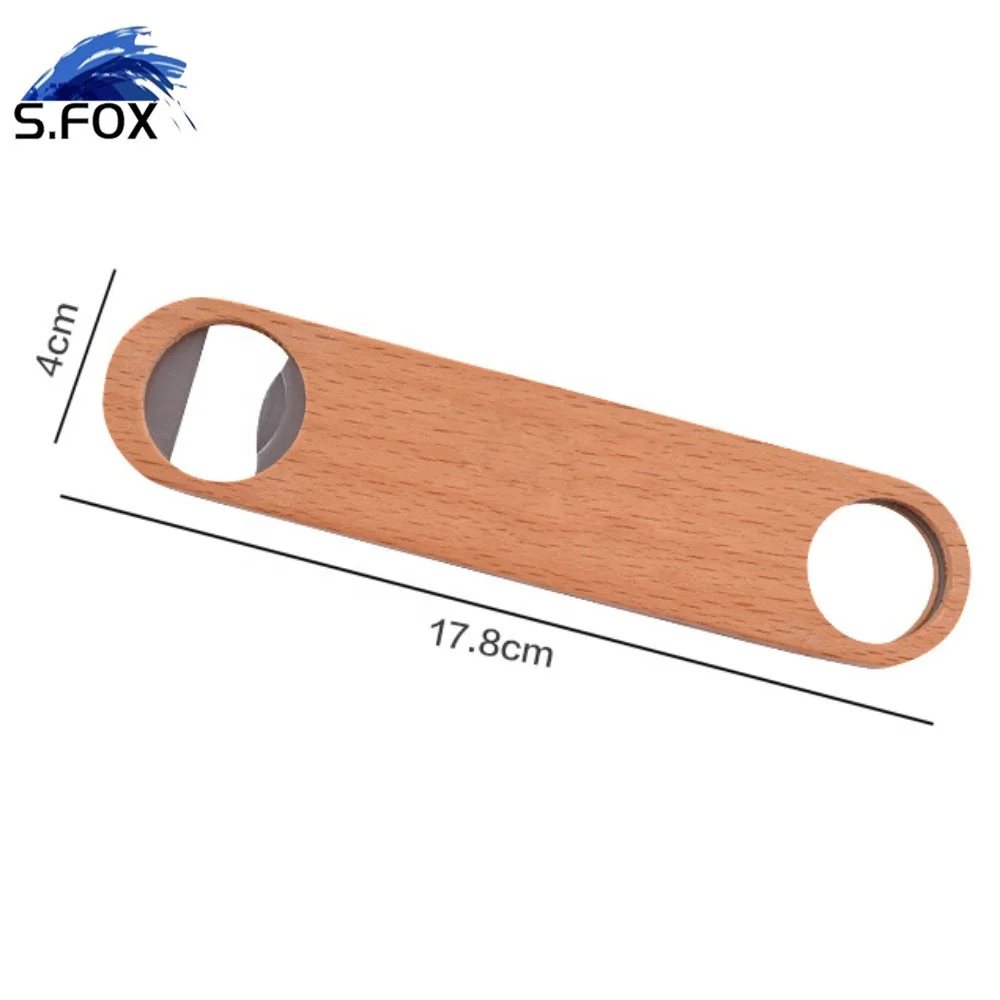 High Quality Flat Stainless Steel Wooden Handle Bottle Cheap Price Can Beer Opener