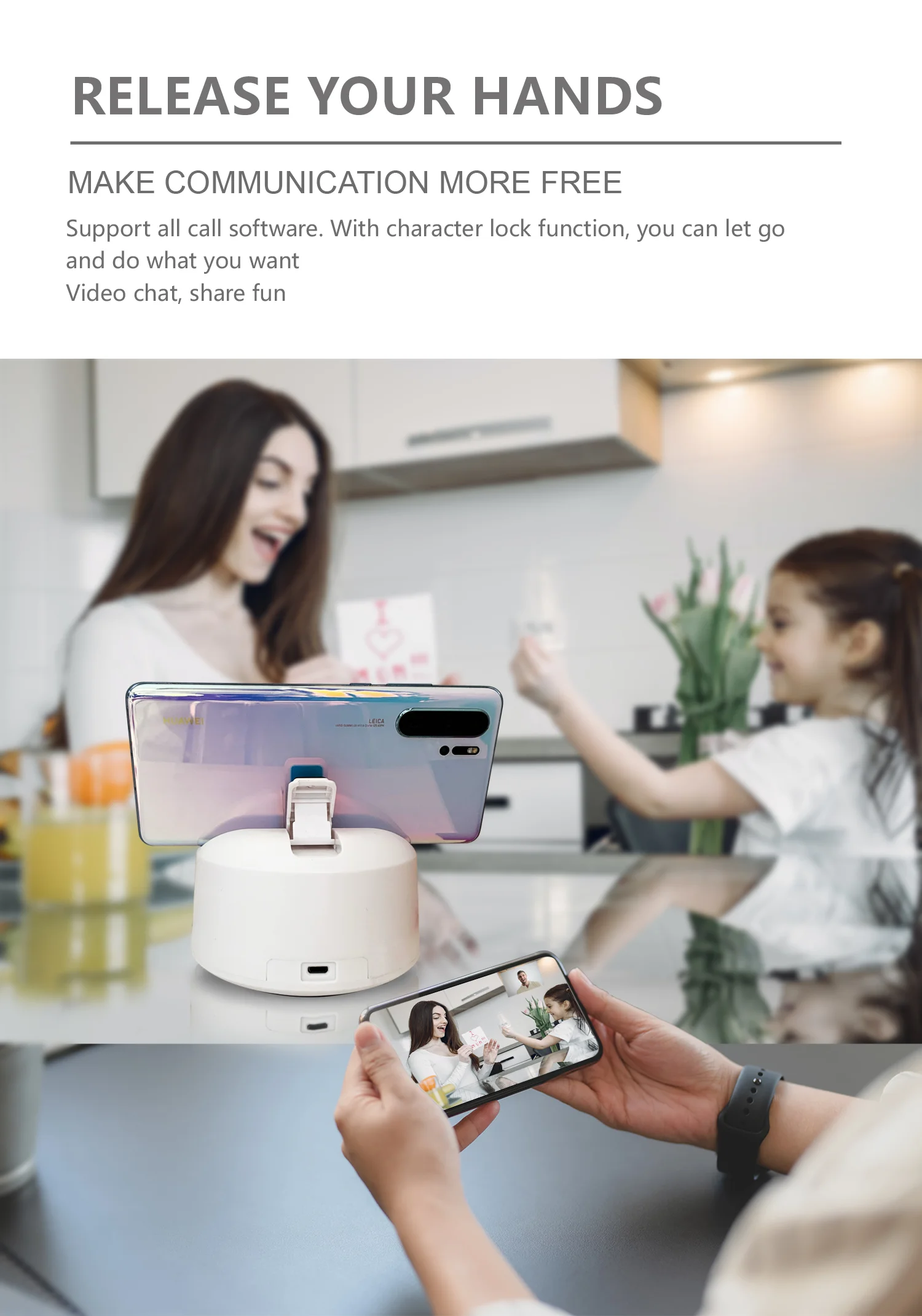 Timess 2020 Hot Selling New Trends Portable Smart Selfie Stick, 360 Auto Rotation Face Object Tracking Phone Camera Holder