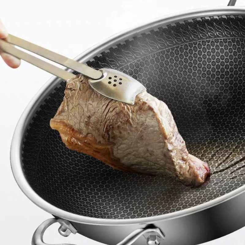 Multifunctional TRI-PLY Stainless Steel Design 32cm Non-Stick Pan Honey Comb Frying Pan
